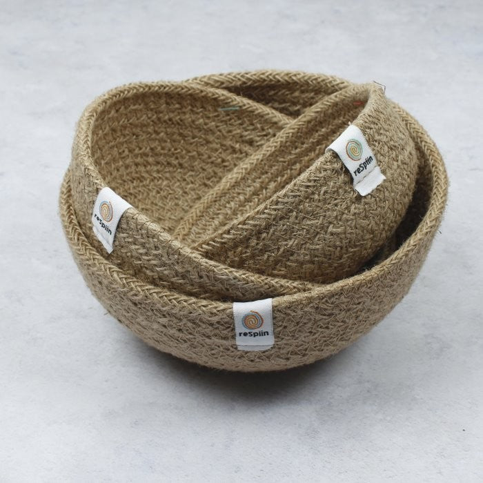 reSpiin Jute Mini Bowls (Set of 3)