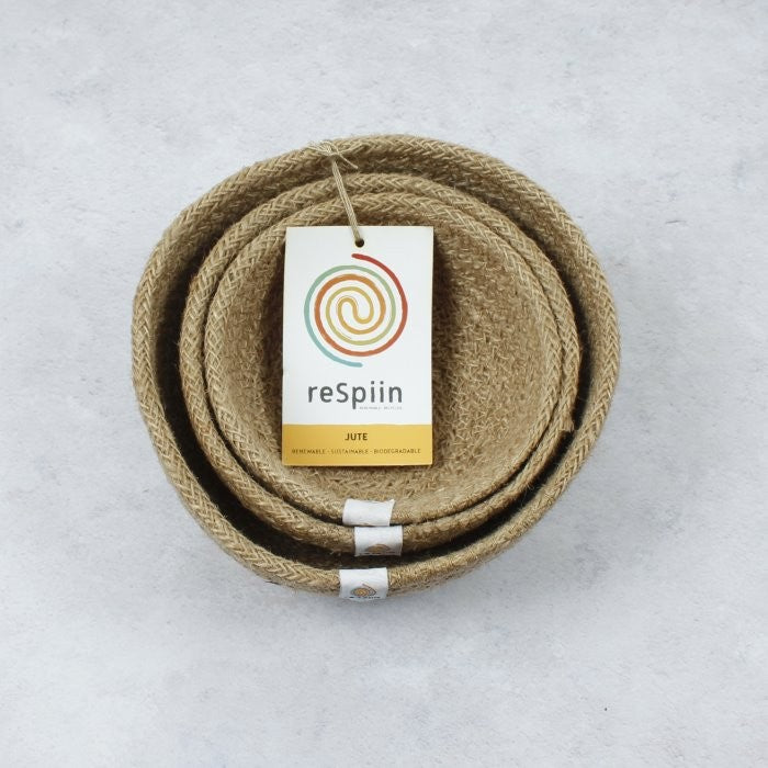 reSpiin Jute Mini Bowls (Set of 3)