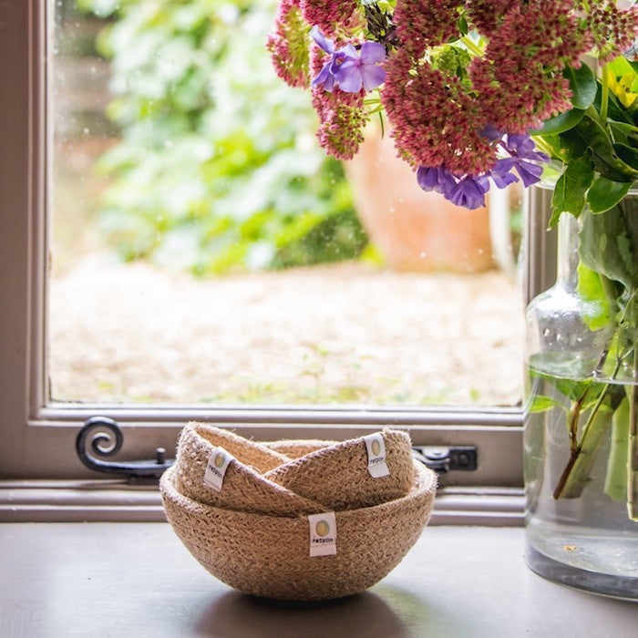 reSpiin Jute Mini Bowls (Set of 3)