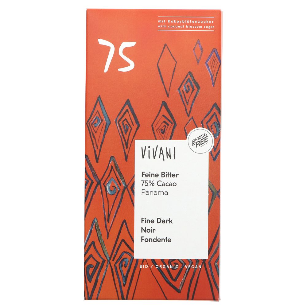 Vivani 75% Fine Dark Chocolate 80g