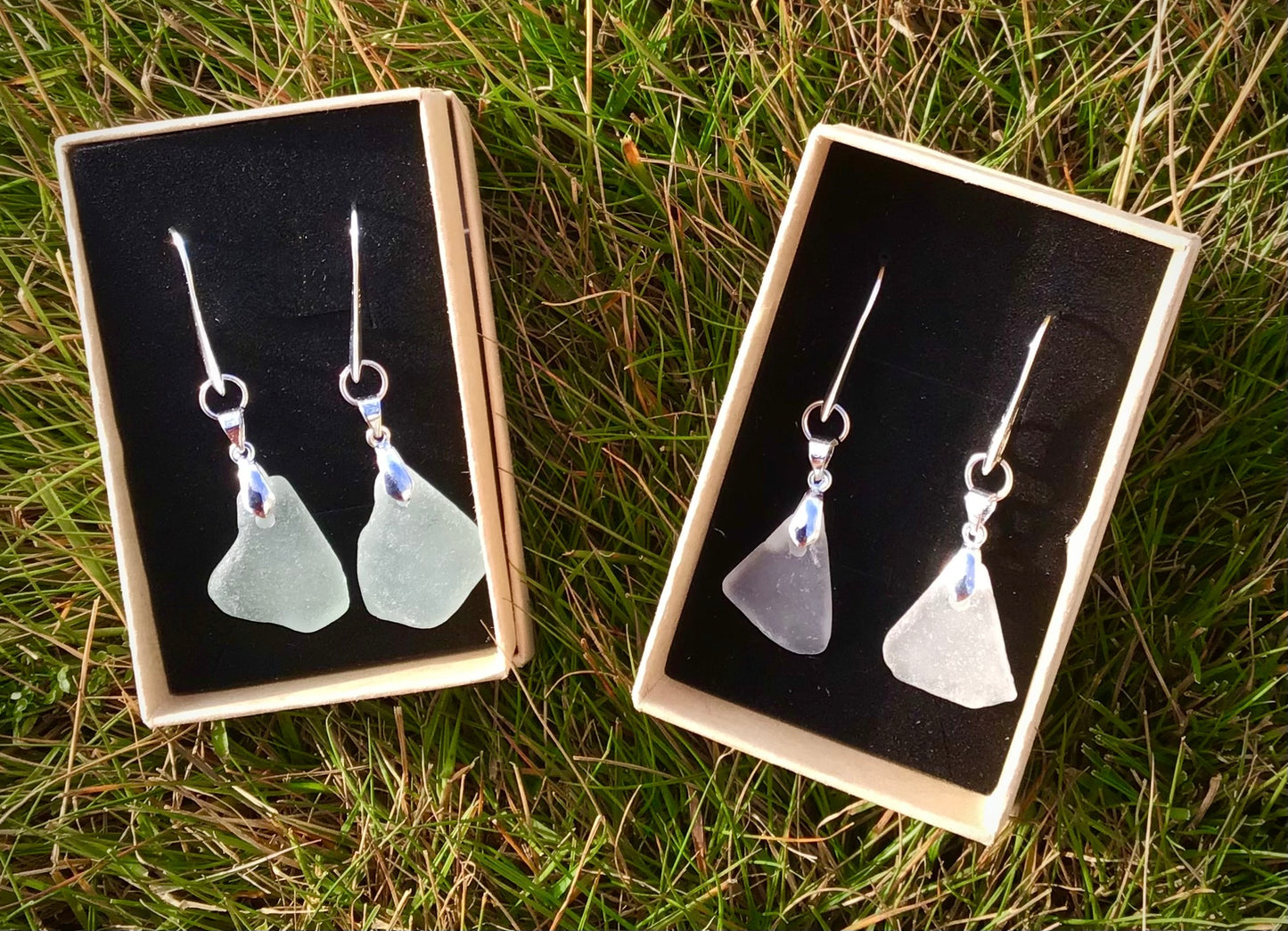 Sterling Silver Sea Glass Earrings by Maria Silmon The Conscious Jeweller