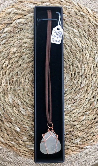 Maria Silmon - The Conscious Jeweller - Whitby Seaglass on Cord - Pendant 1
