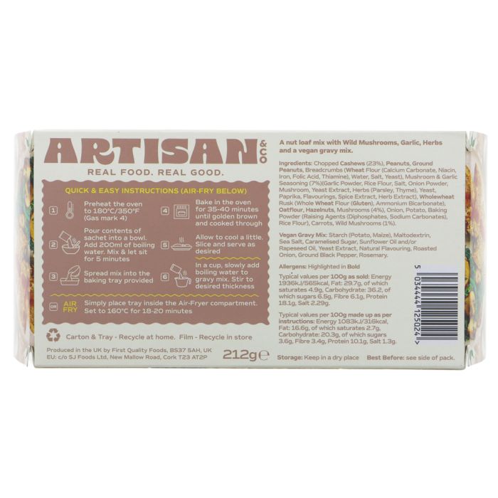 Artisan Nut Roast - Wild Mushroom, Garlic & Herb