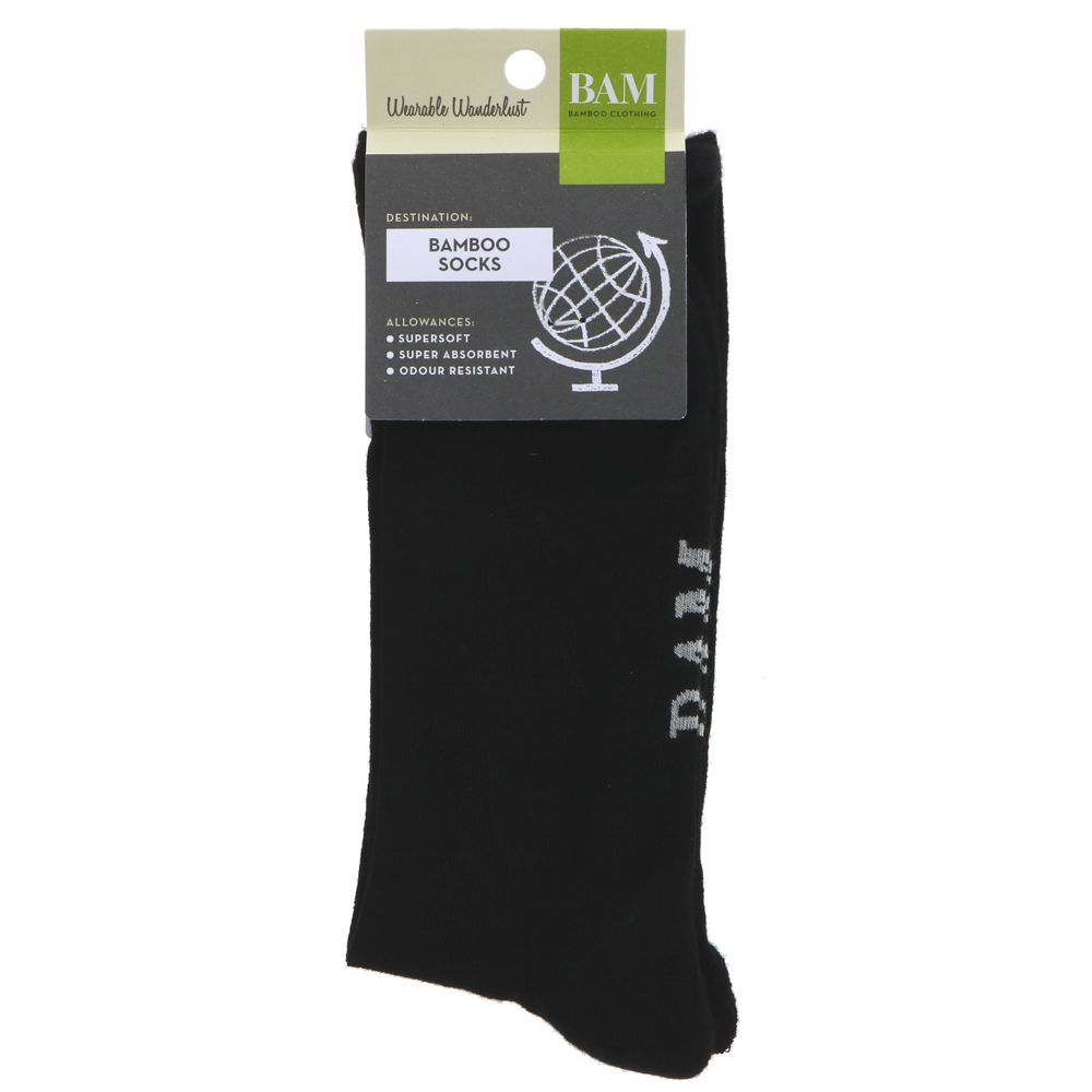 1x Bam Socks Black (Size 8-11)