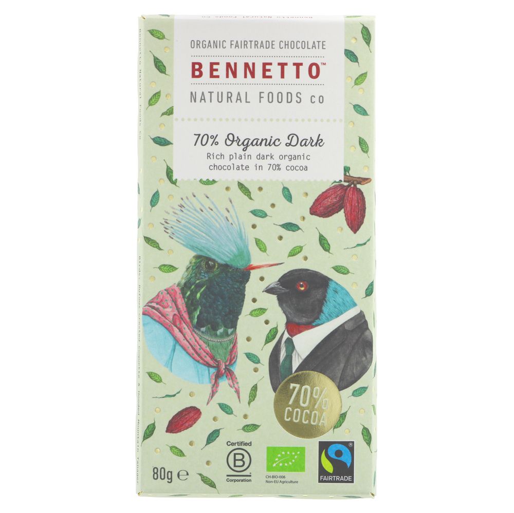 Bennetto 70% Organic Dark Chocolate