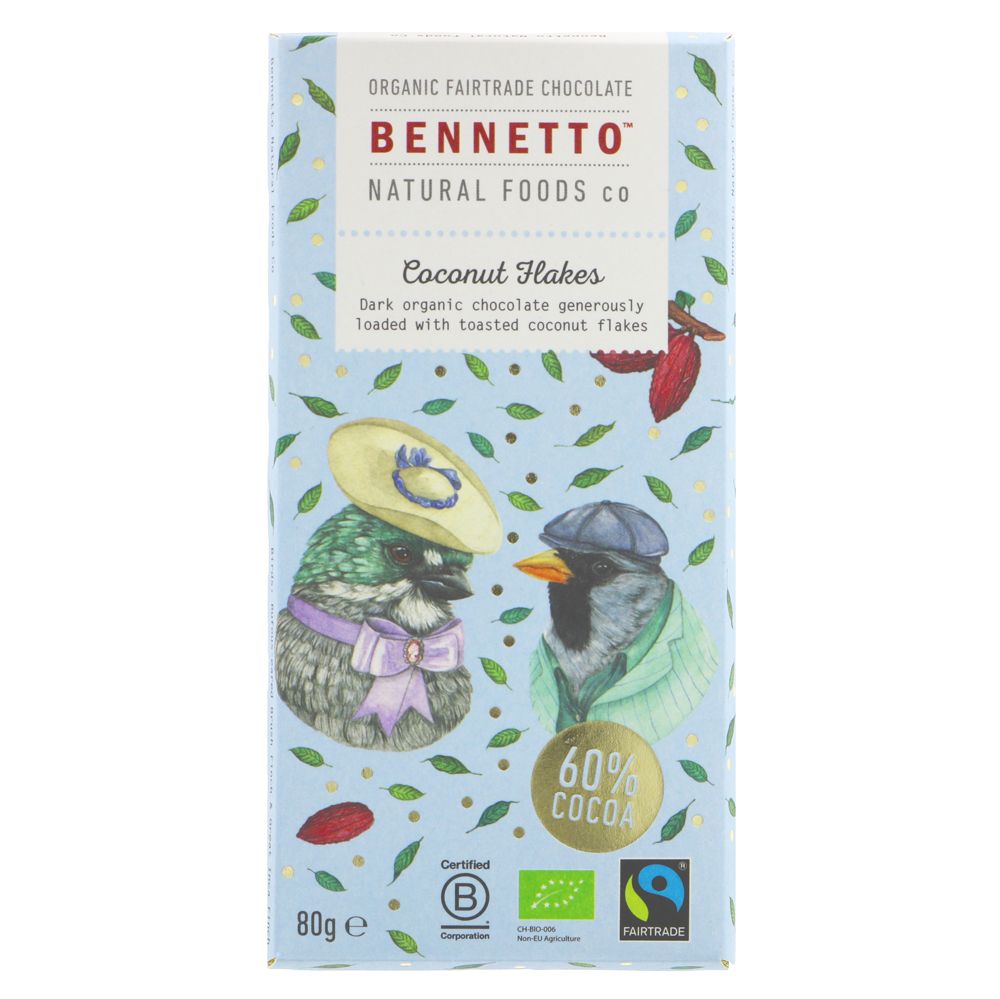 Bennetto Organic Coconut Flakes Dark Chocolate