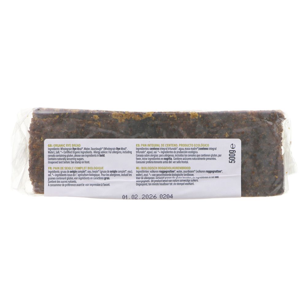 Biona Organic Rye Bread - Original - Sourdough - 500g
