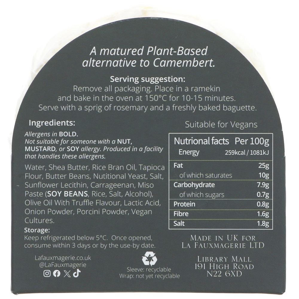 La Fauxmagerie Camemvert Vegan Cheese 160g