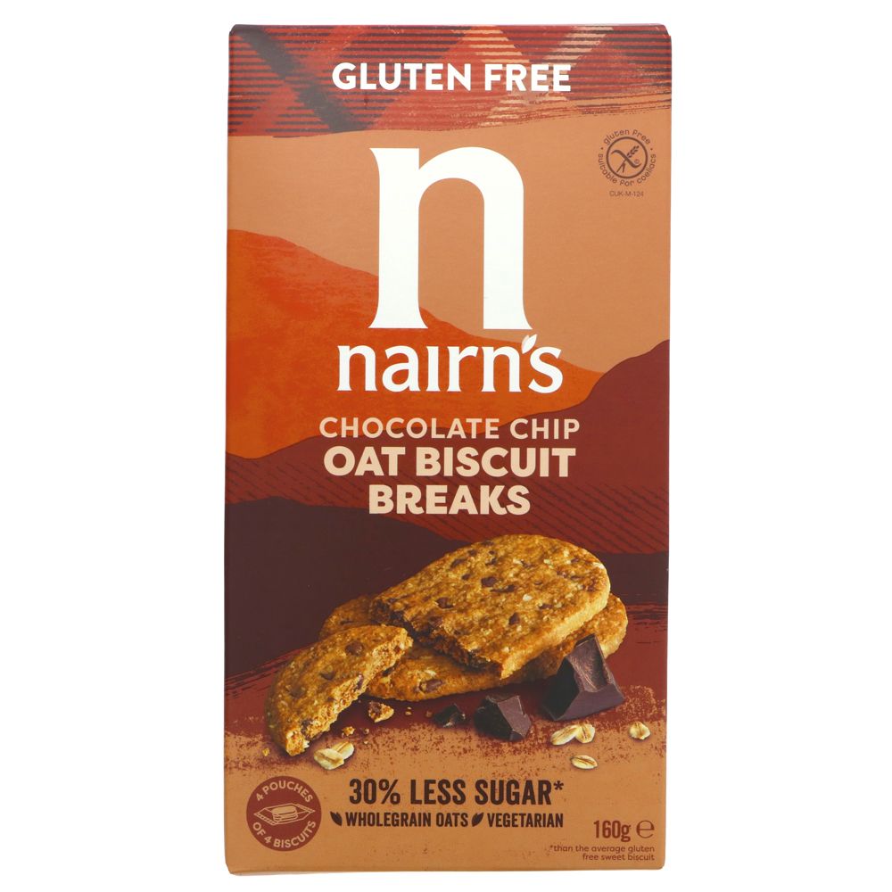 Nairn's Gluten Free Chocolate Chip Oat Biscuit Breaks