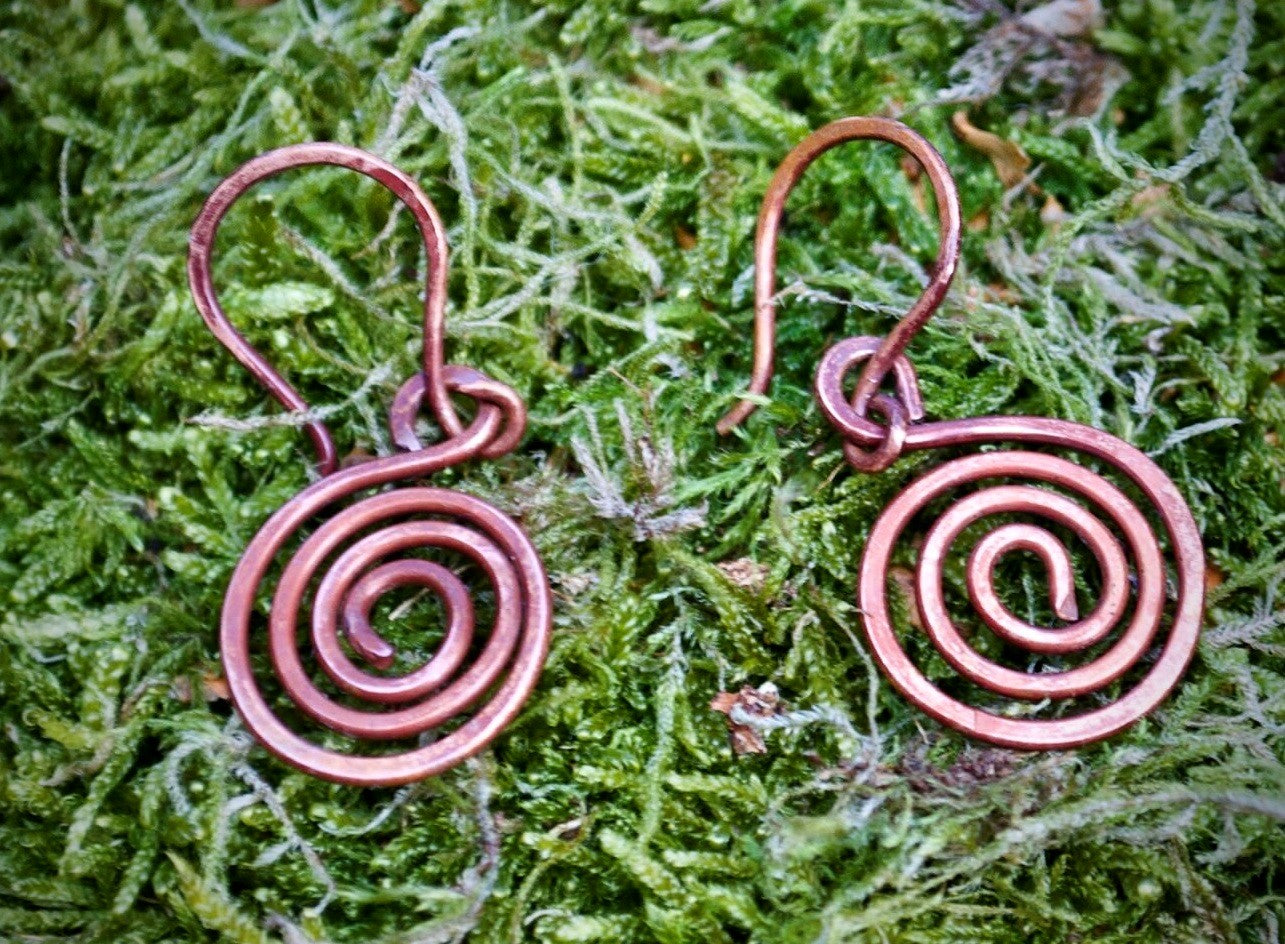 Maria Silmon - The Conscious Jeweller - Copper 3 Spiral Earrings