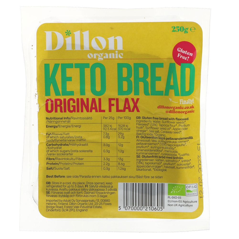 Dillon Organic Keto Bread - Original Flax 250g