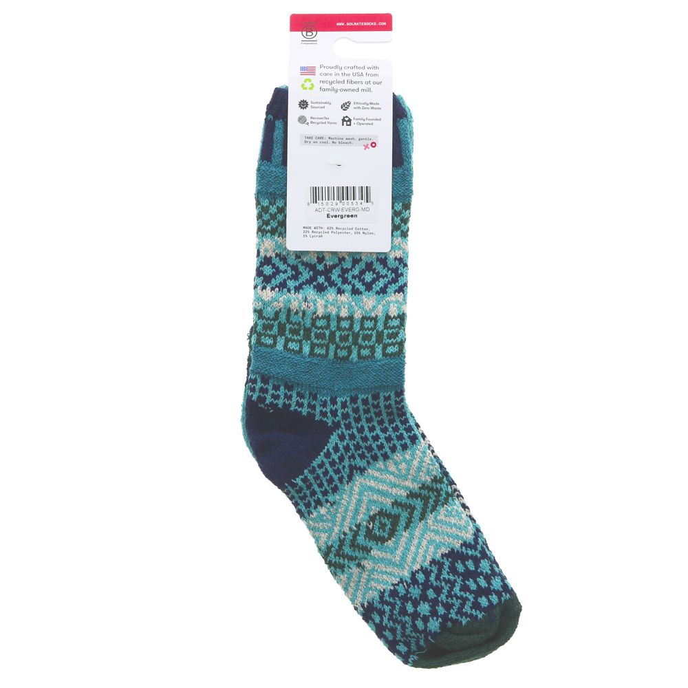 Solmate Mismatched Socks Evergreen (Size 6-8)