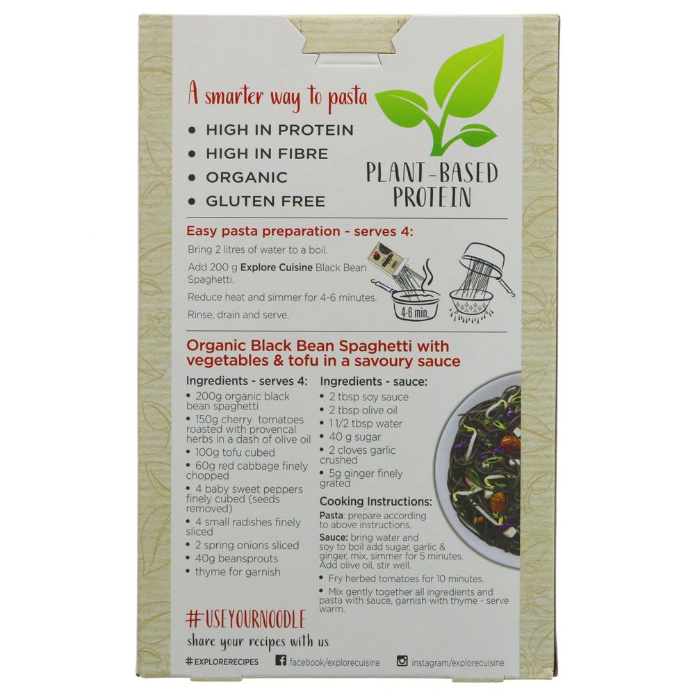 Explore Cuisine - Organic Black Bea Spaghetti