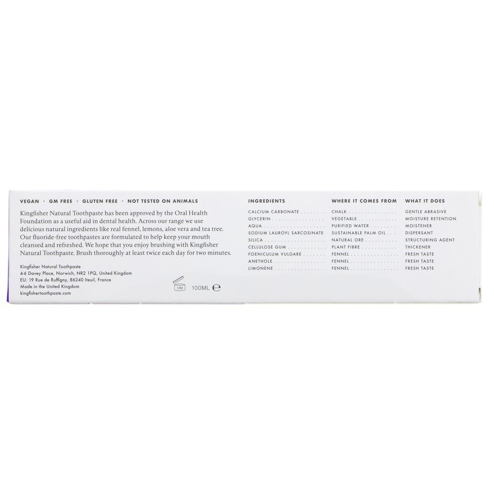 Kingfisher Fennel Fluoride Free Toothpaste 100ml