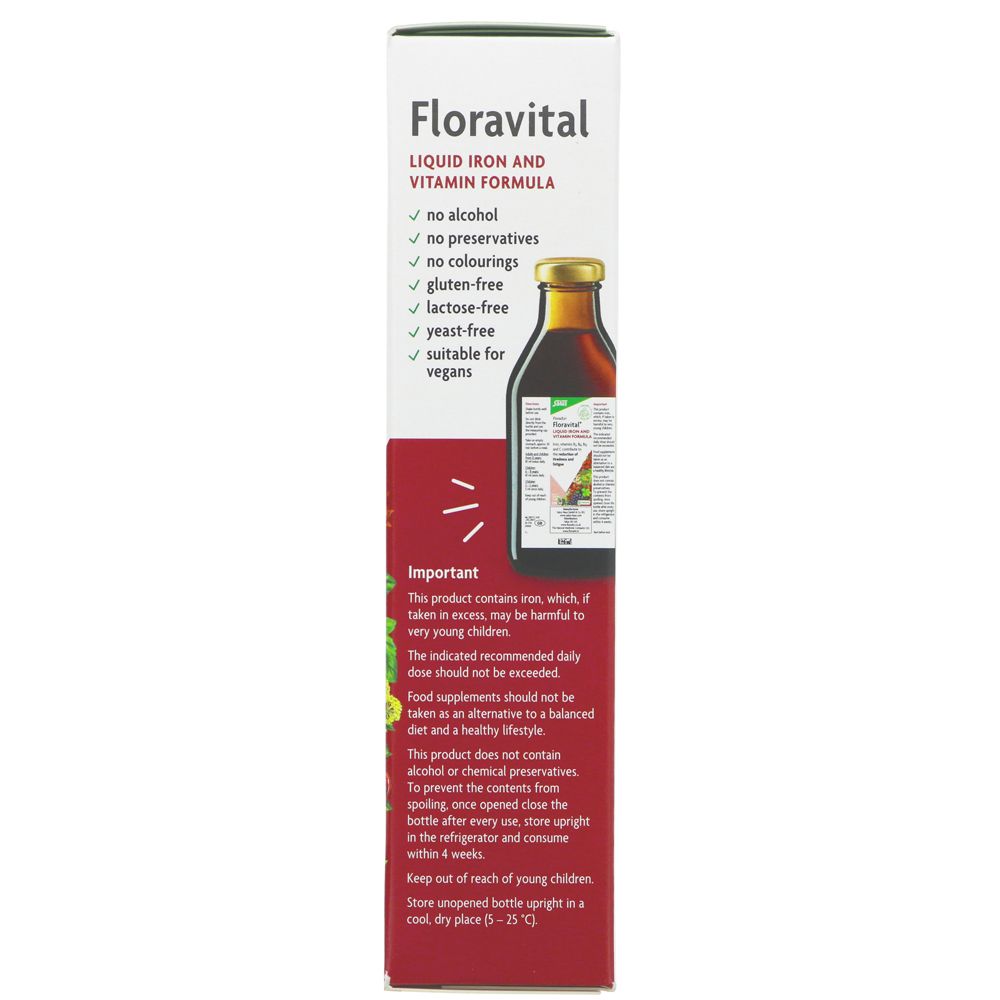 Floravital Liquid Iron 250ml (Yeast & Gluten Free)