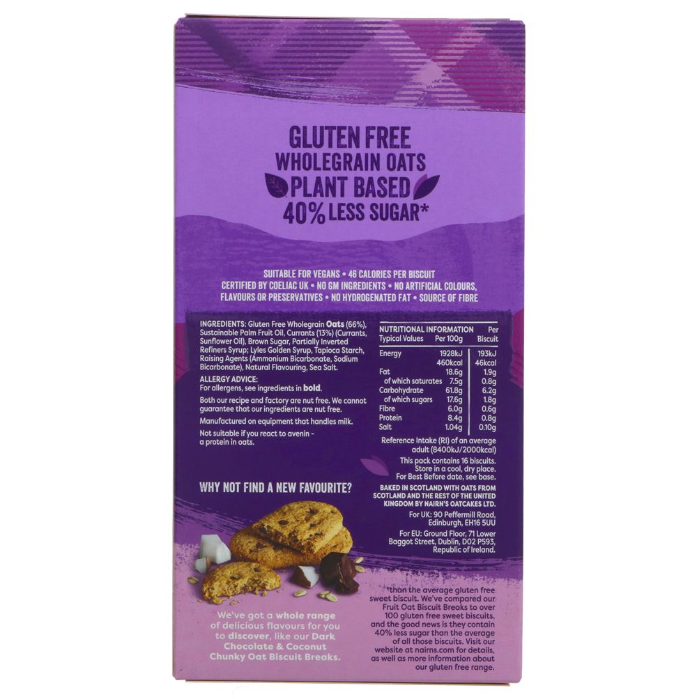 Nairn's Gluten Free Fruit Oat Biscuit 160g