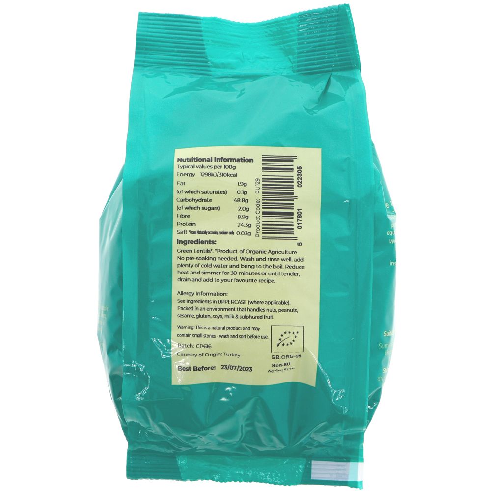 Suma Organic Green Lentils 500g