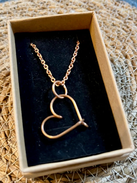 Copper Necklace - Heart Pendant by Maria Silmon - The Conscious Jeweller