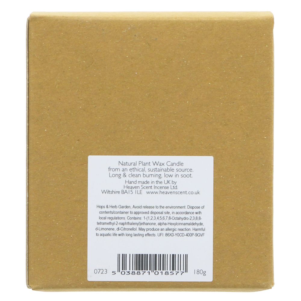 Heaven Scent Natural Plant Wax Candle 180g ( Hops & Herb Garden)