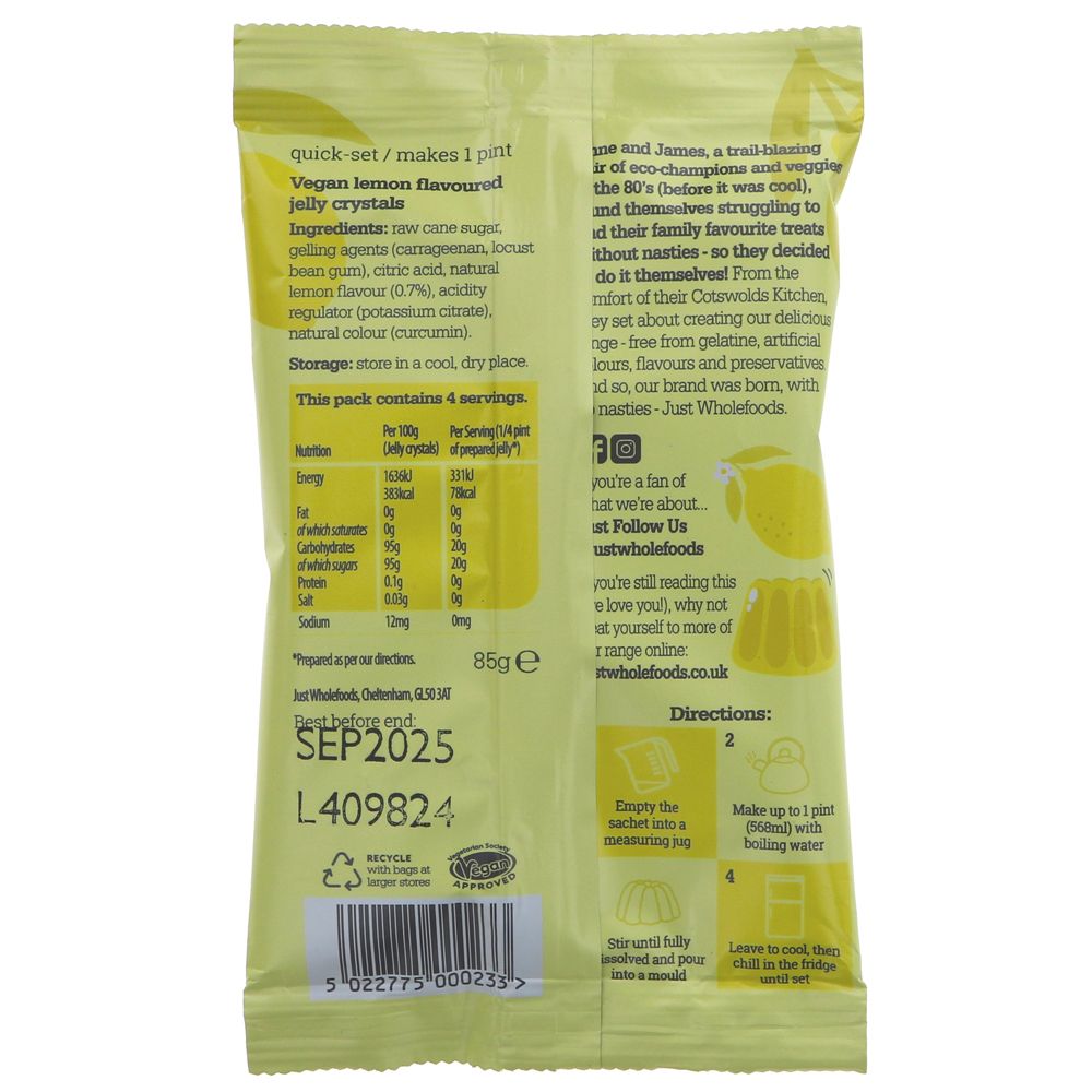 Just Wholefoods Vegan Lemon Jelly
