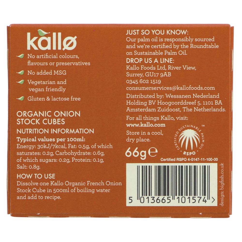 Kallo Organic French Onion Stock Cubes x6