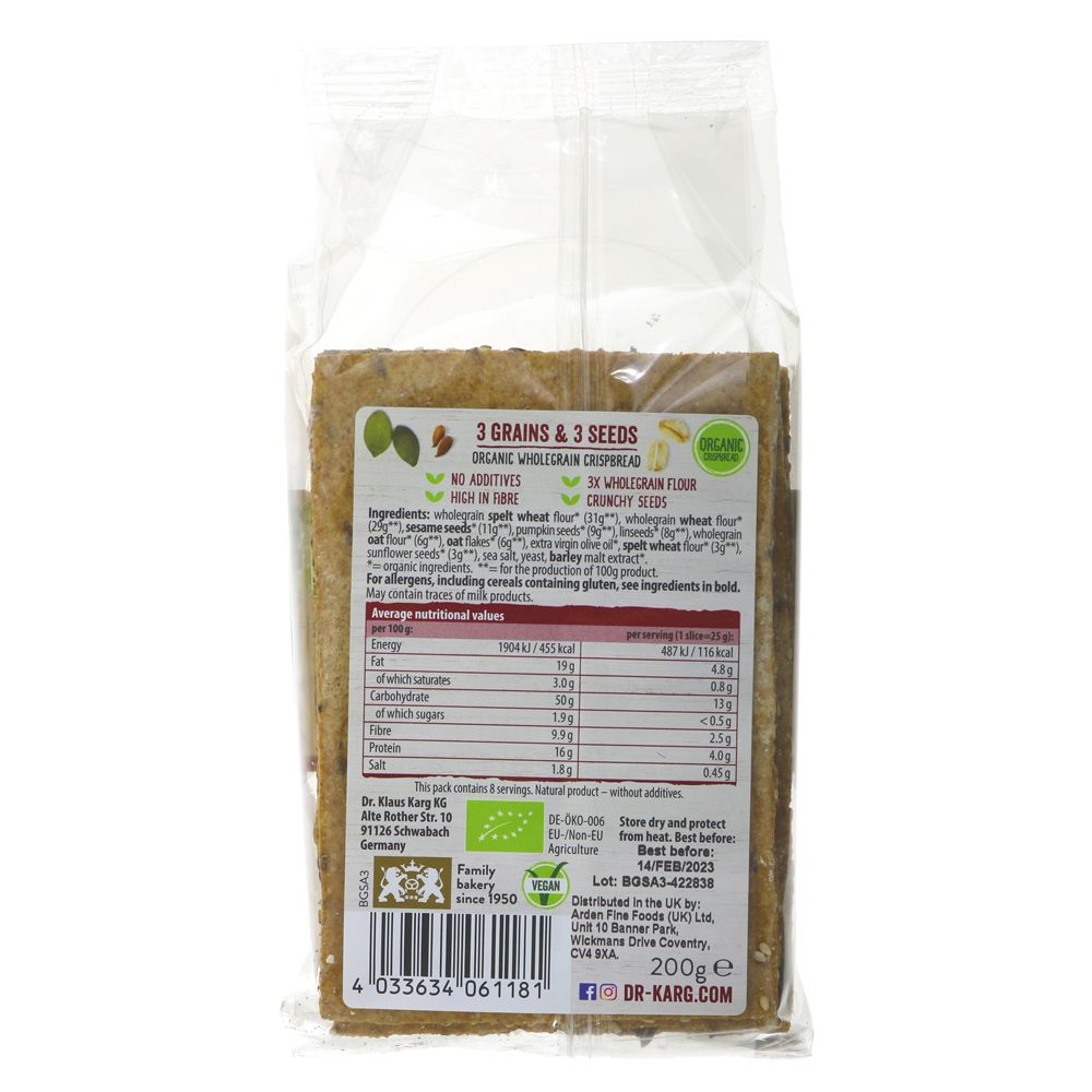 Dr. Karg's 3 Grains & 3 Seeds Crispbread
