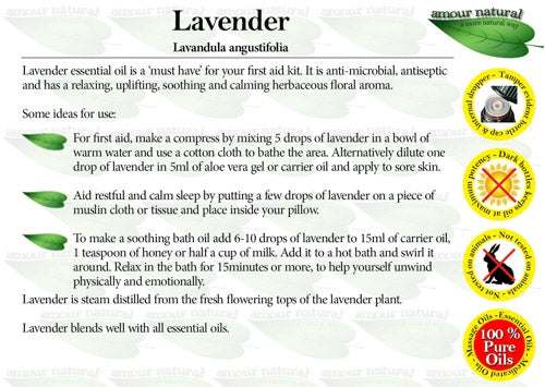Amour Natural Lavender Essential Oil 10ml