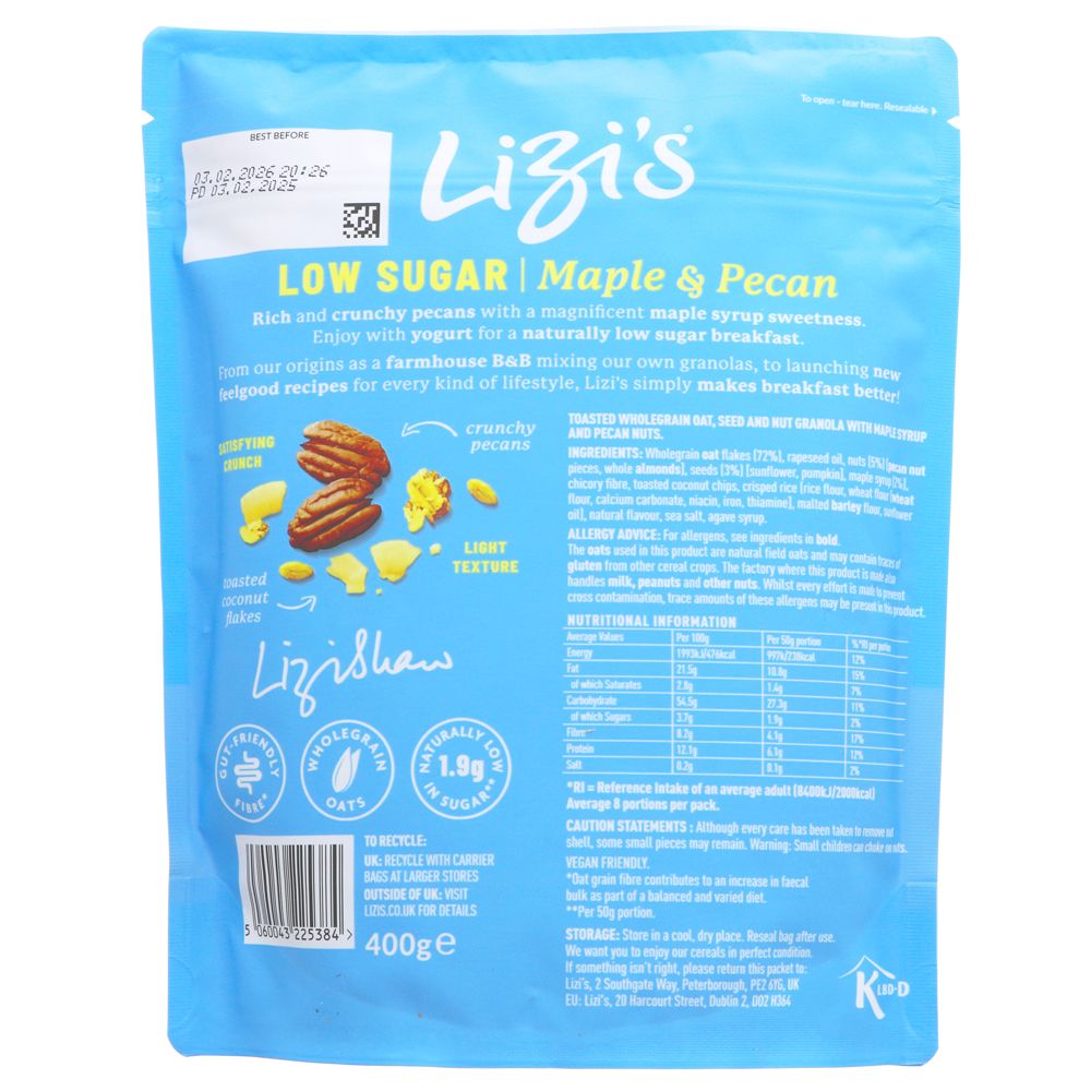 LIzi's Low Sugar Granola - Maple & Pecan