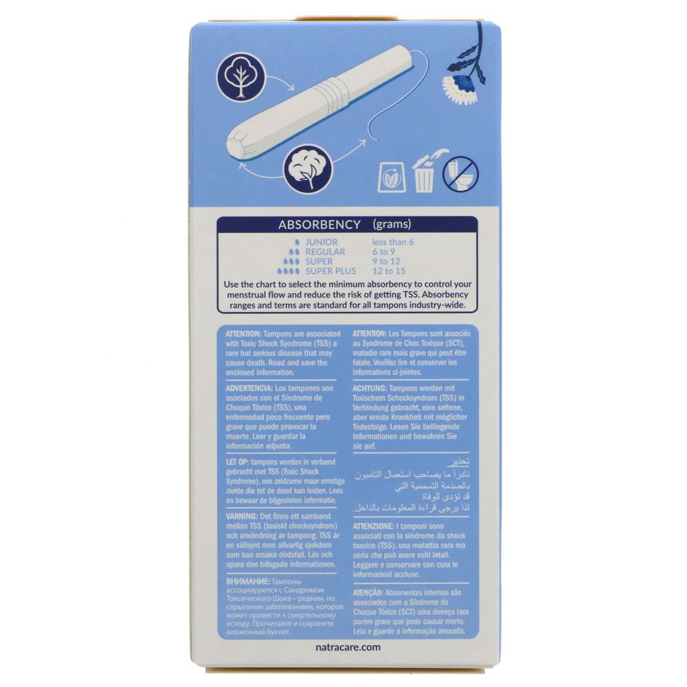 Natracare Organic Cotton Tampons (with applicator) - Super x16