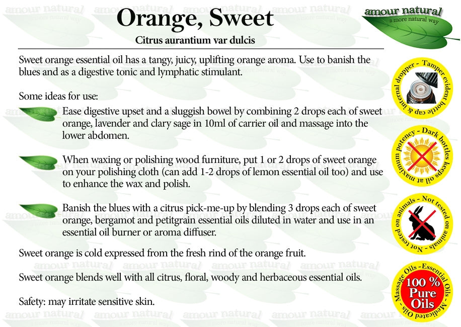 Amour Natural Sweet Orange Essential Oil 10ml