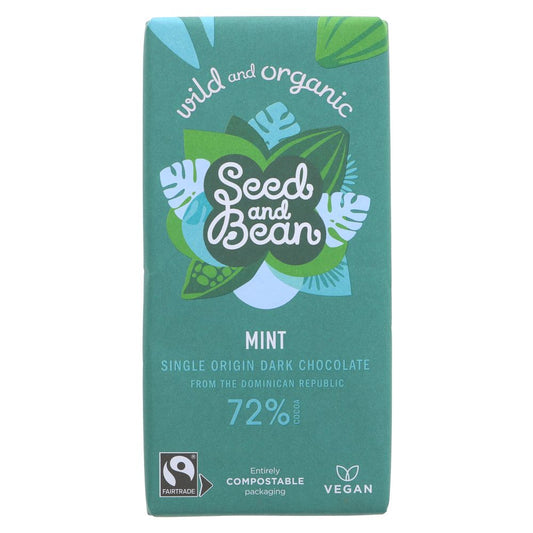 Seed & Bean Cool Mint Dark Chocolate 72% Cocoa 75g