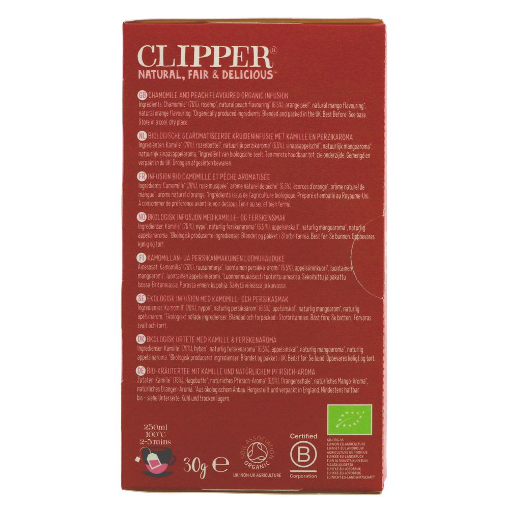 Clipper Chamomile & Peach Organic Tea (20 bags)