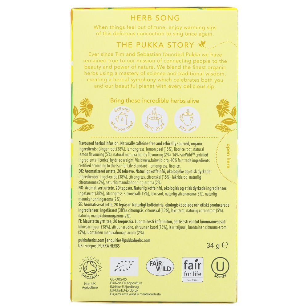 Pukka Lemon Ginger & Manuka 20 Bags
