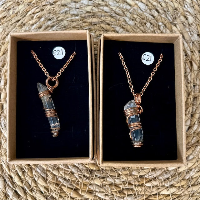 Maria Silmon - Quartz Point Pendant on Coppper Chain
