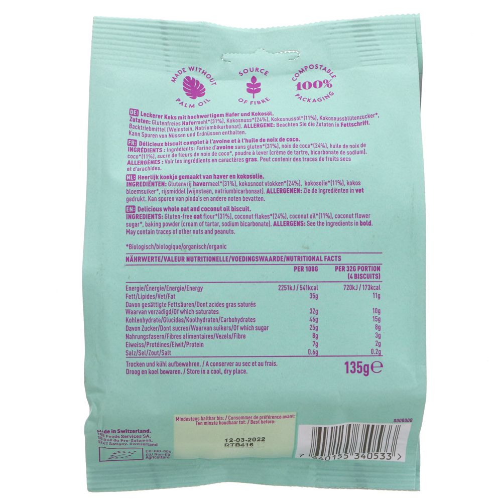 Rhythm 108 Coconut Crunch Biscuits 135g