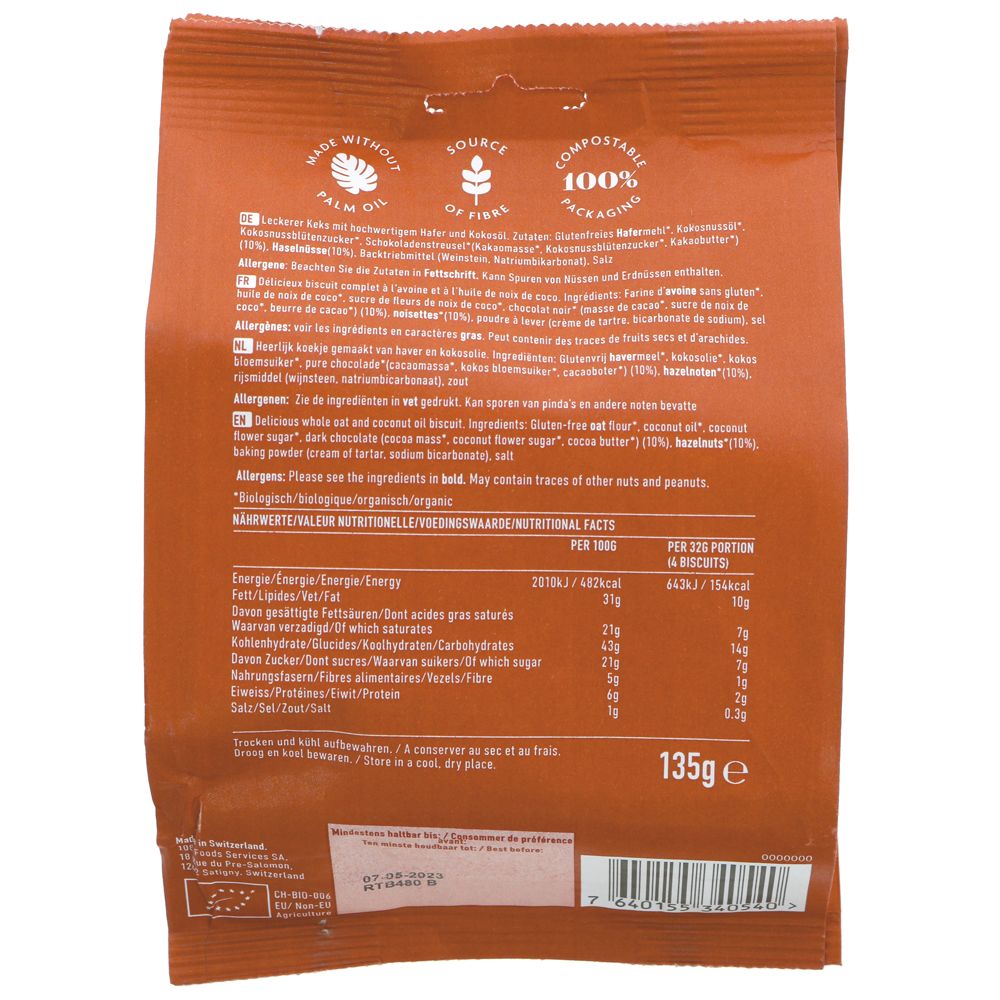 Rhythm 108 Hazelnut Chocolate Chip Biscuits