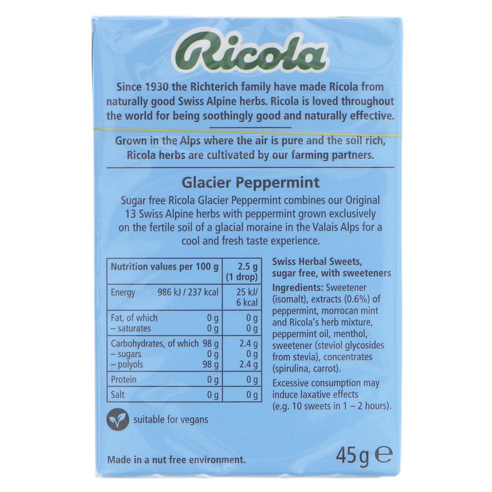 Ricola Herbal Sweets Glacial Peppermint 45g