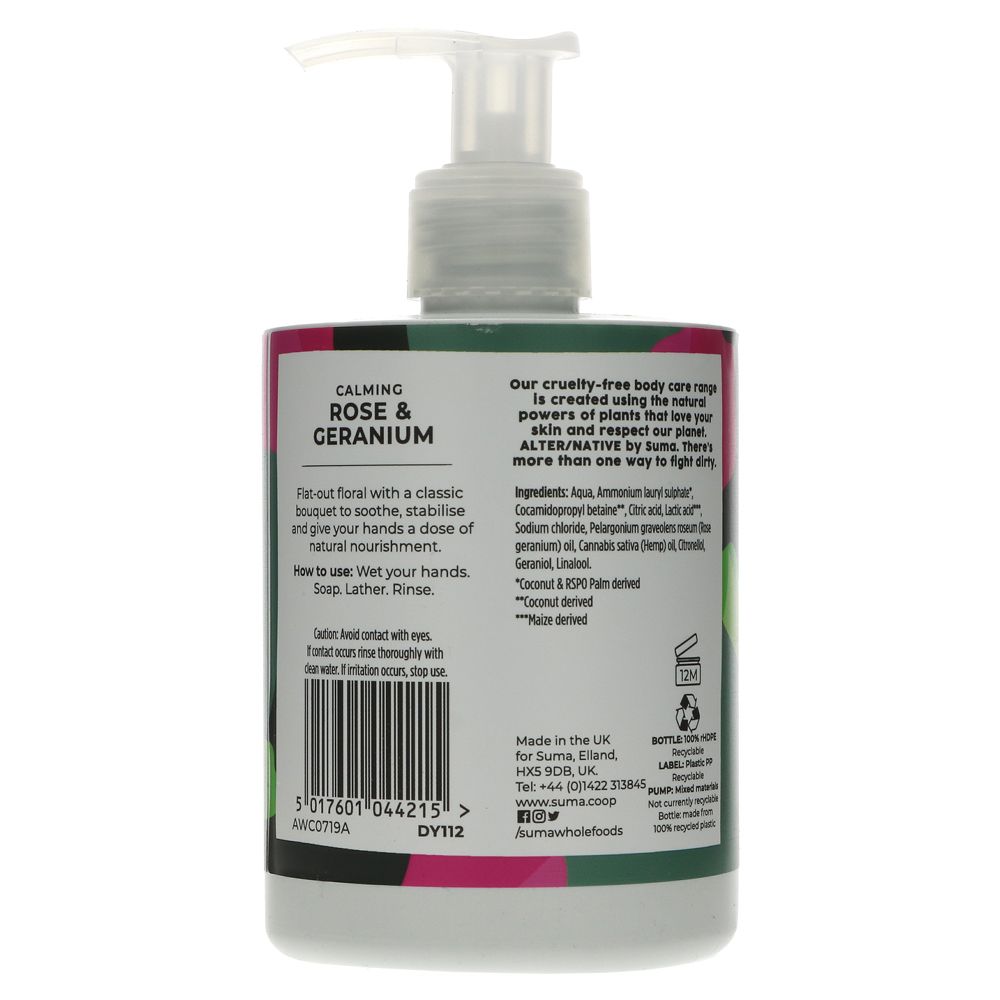 Alter/Native Hand Wash Rose & Geranium 300ml