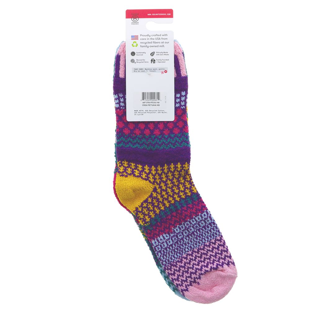 Solmate Mismatched Socks Petunia (Size 6-8)