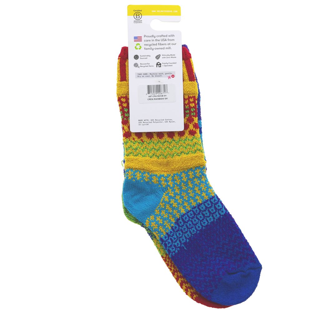 Solmate Mismatched Socks Rainbow Size 4-6