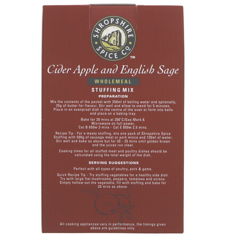 Shropshire Spice Cider Apple & English Sage Wholemeal Stuffing Mix 150g
