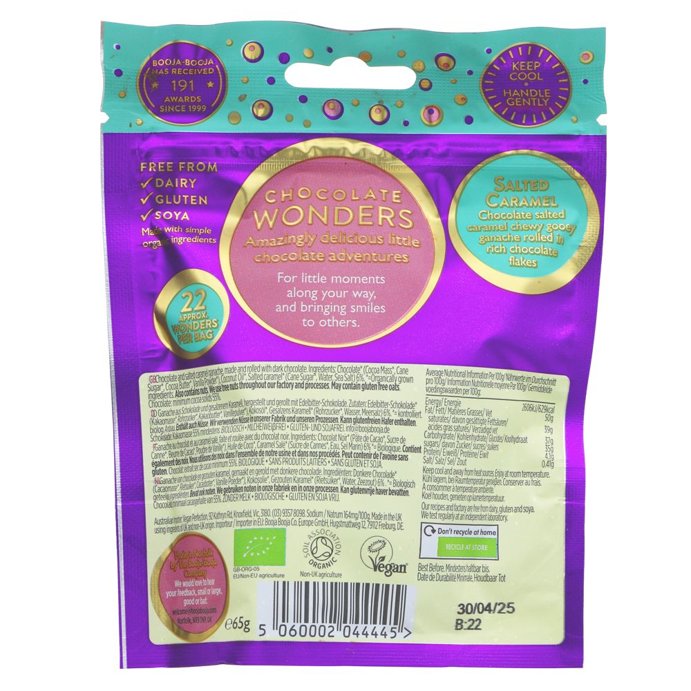 Booja Booja Chocolate Wonders - Salted Caramel - 65g