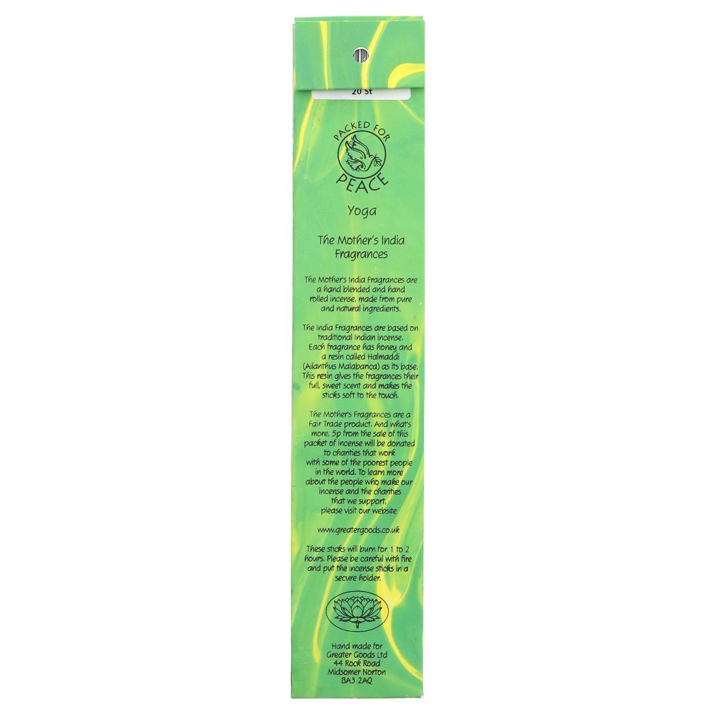 The Mother's India Yoga Incense (20 sticks)
