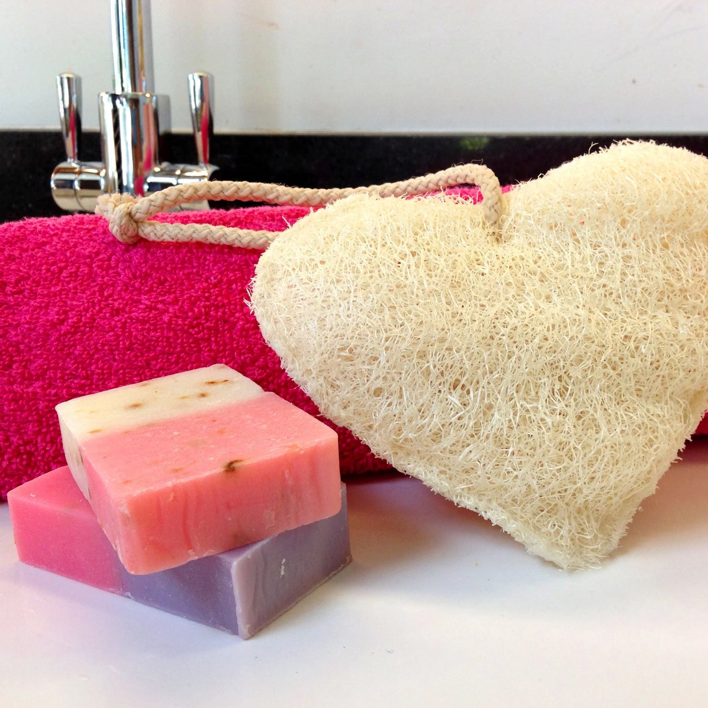 LoofCo Heart Shaped Bath Time Loofah