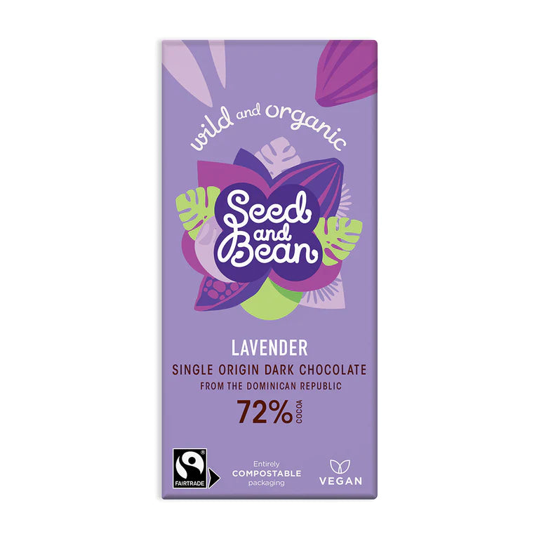 Seed & Bean Lavender Dark Chocolate 75g Bar
