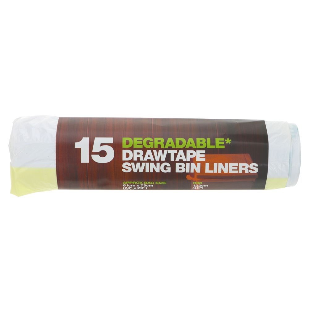 D2W Degradable Drawtape Swing Bin Liners (x15)