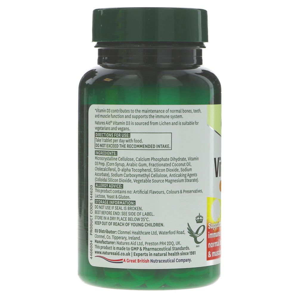 Natures Aid Vitamin D3 1000iu (25ug) 60 tablets