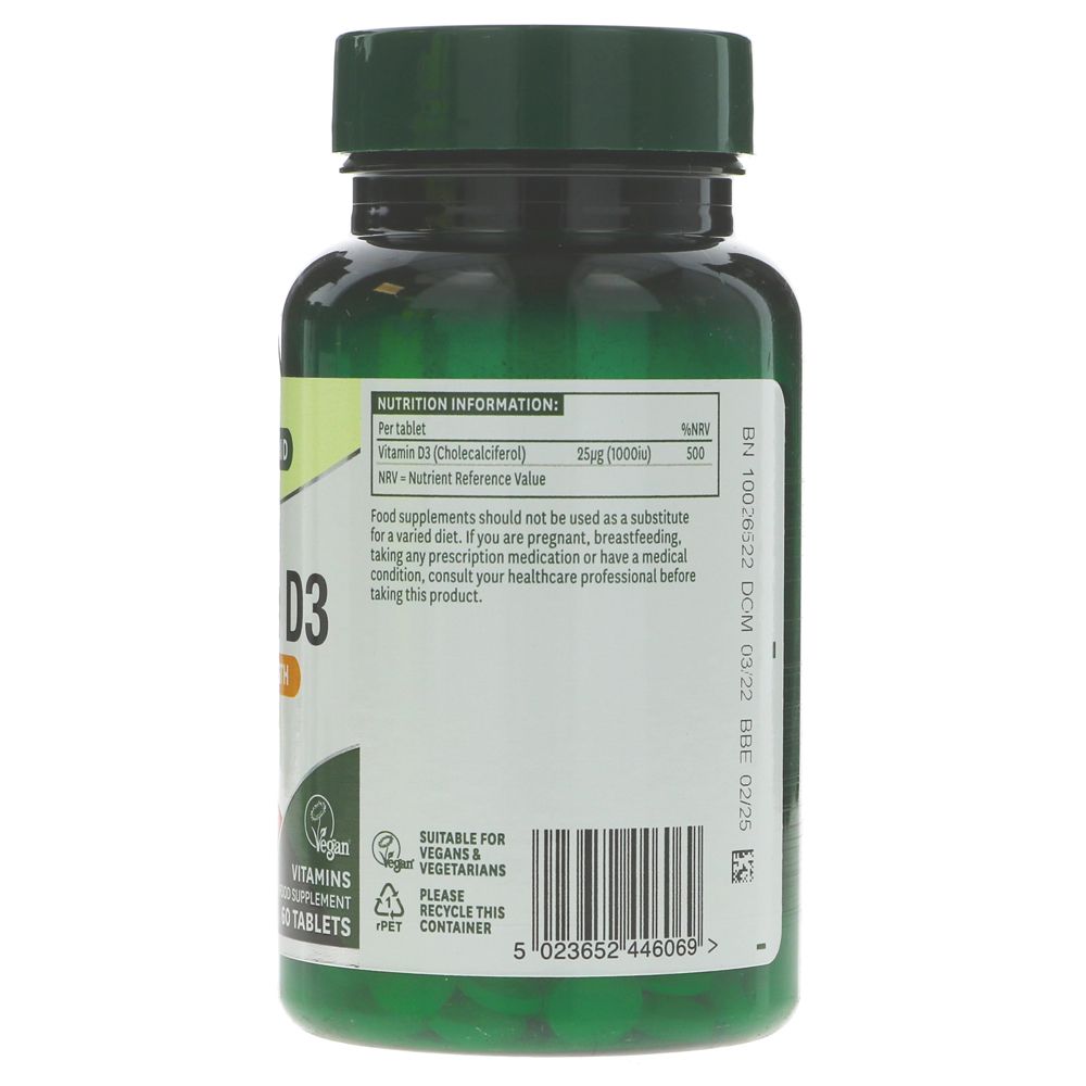 Natures Aid Vitamin D3 1000iu (25ug) 60 tablets