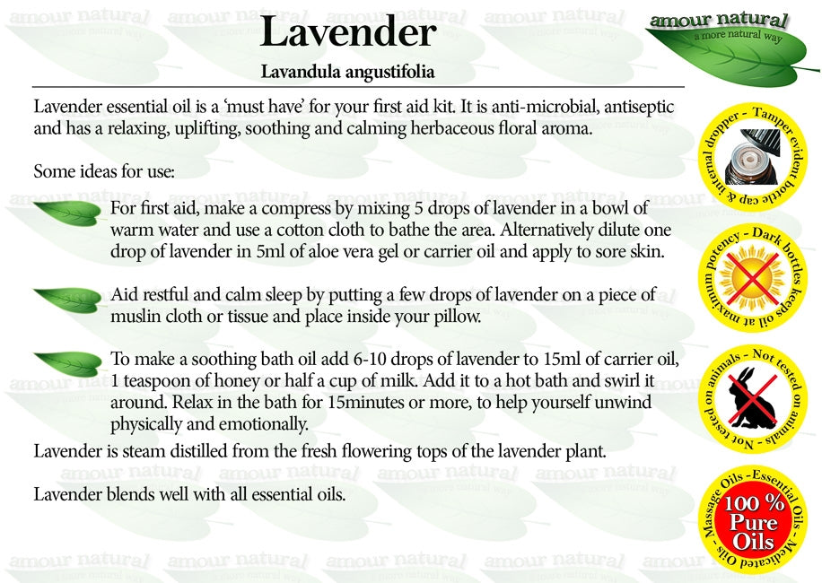 Amour Natural Lavender Essential Oil 100ml