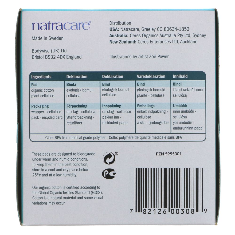 Natracare Ultra Pads with Wings-Super x12